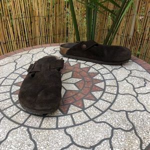 Birkenstock Boston Brown Suede Mule